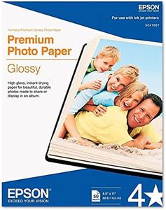 Epson Premium Photo Paper GLOSSY (8.5x11 Inches, 50 Sheets) (S041667),White