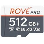 Rove PRO Micro SD Card microSDXC 512GB Memory Card with Full-Size SD Adapter 100MB/s Read Speed, C10, U3, V30, 4K, A2 for Dash Cam, Android Smart Phones, Tablets, Games