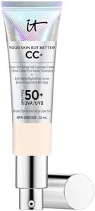 IT Cosmetics Your Skin But Better CC+ Cream, Fair Ivory - Color Correcting Cream, Full-Coverage Foundation, Anti-Aging Serum & SPF 50+ Sunscreen - Natural Finish - 1.08 fl oz