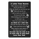 ENGZHI Sympathy Card for Loss of Father - A Letter from Dad In Heaven - Dad Memorial Gifts for Loss of Father, Engraved Wallet Card