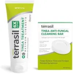 terrasil Tinea Versicolor Treatment Cream + Tinea Soap Kit, 2-Product Kit Made in The USA, Clinically Proven 1% Clotrimazole Treats Most Tinea Infections (1.7oz Tube + 75g soap)