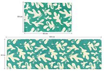 H2H House2Home - Cotton Door Mat & Runner Combo | Ocean Print Design and Color | Use as Bedside Rug, Kitchen Runner, Food mat, Door Mat, Pooja Room, Gift | 60X180cm & 60x90cm, Sea Green
