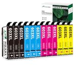 Greenjob 603XL Ink Cartridges Multipack Replacement for Epson 603 XL for Expression Home XP-3100 XP-4100 XP-2100 XP-2105 XP-3105 Workforce WF-2810 WF-2830 WF-2835 WF-2850 Printer (12-Pack)