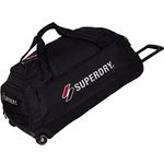 Superdry Lightweight Roller Holdall Bag - Duffle with Durable Stress Tested Interchangeable Skateboard Wheels (Large (30"), Black)