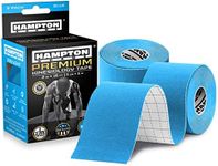 Hampton Adams (2 Pack) Kinesiology Tape for Physical Therapy Sports Athletes Latex Free Elastic, 16Ft Water Resistant Kinetic Uncut Kinesio Tape for Knee Pain, Elbow & Shoulder Muscle - Sky Blue