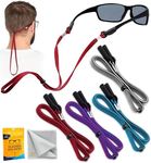 SIGONNA Eye Glasses Holder Around Neck - 4 Glasses Straps for Men Women - Glasses Holder Strap Retainer - Sunglass Holder Strap - Eyeglasses Strap (Black Blue,Lilac Purple,Red Black,White Black)