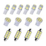 TSUGAMI 14PCS Dome Light LED Car Bulb Kit Set, 6500K Bright T10 31 mm 42 mm Festoon Bulbs, Interior Replacement Bulbs for Auto Map Door Courtesy Trunk License Plate Light, Universal Fit (Style B)