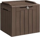 Homall 31 Gallon Resin Deck Box Waterproof Outdoor Storage Lockable Indoor Outdoor Organization and Storage Container for Patio Furniture Cushions, Pool Toys, Garden Tools (Dark Brown)