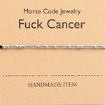 PLITI Cancer Awareness Gift Cancer Survivor Gift Cancer Warrior Morse Code Bracelet For Women Cancer Support Gift Cancer Fighter Gift (cancer morse bgCA)