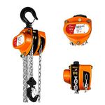 YATOINTO Chain Hoist 1/2 Ton (1100Lbs) Capacity 10FT, Manual Hand Lift Chain Block Hoist with 2 Heavy Duty Hooks, Industrial Grade Structures, Hand Chain Hoist for Garages Automotive Machinery