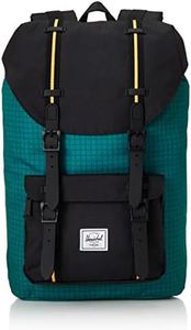 Herschel Supply 10020 Little America Mid-Volume Backpack, Harbour Blue Grid/Black/Amber Yellow, Free Size