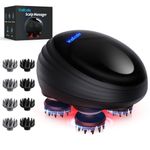 Portable Electric Scalp Massager, IPX7 Waterproof Type-C Rechargeable Head Massager w/Multiple Modes Vibration, 8 Detachable Massage Claws, 3D-Kneading for Hair Growth, Deep Clean & Stress Relax