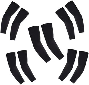 KUHNMARVIN Women Compression Arm Sleeves for men to Cover Arms Tattoo Cover-Up Volleyball Sleeve Softball Pickleball (5 Pairs Black)