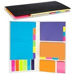 Belle Vous Recycled Lined Paper Writing Notebook/Journal with Sticky Notes - 10 x 20.5cm/3.94 x 8.07 Inches - 60 Pages/Sheets - Premium Notepad with Cork Style Cover for School/Office Notes