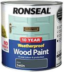 RONSEAL 10 Year Weatherproof 2 in 1 Wood Paint Grey Satin 2.5 Litre