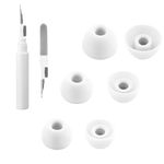 Aiivioll 6-Piece Silicone Ear Tips Set for Beats Fit Pro/Studio Buds Replacement Ear Tips with Cleaning Pen 3-in-1 Cleaning Kit, Silicone Ear Tips (S/M/L) White