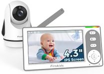 Firskids Baby Monitor with Camera and Audio, 30-Hour Battery, 4.3" IPS Split-Screen Baby Monitor, Pan-Tilt-Zoom Camera, No WiFi Required, 2-Way Talk, Night Vision Plug & Play