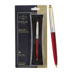 Parker Galaxy Standard Gold Trim Ball Pen| Red Body Color| Ink Color - Blue | Perfect For Corporate Use | Elite Pen For Professionals