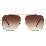 VIA LEECA Trendy Square Aviator Sunglasses for Women Men Vintage Metal Gradient Sunglasses