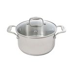 Tuxton Home Concentrix 3QT Covered Casserole; Stainless Steel, PFTE & PFOA Free, Freezer to Oven Safe, Induction Compatible