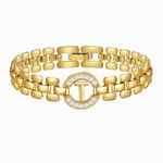 WEDDINEN Initial Bracelet,14K Gold Plated Letter Bracelets for Women, Thick Bangle Wrist Gold Initial Bracelets for Women, Alphabet Bracelet Jewelry Initial T Charm Chain