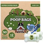 Pogi's Biodegradable Dog Poo Bags - 50 Rolls (750 Dog Bags) +2 Dog Poo Bag Holders - Ultra Thick, Leak-Proof, Scented Poo Bags for Dogs