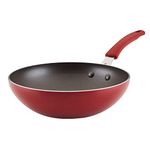 Rachael Ray Cook + Create Nonstick Stir Fry Pan/Wok, 10.5 Inch, Red