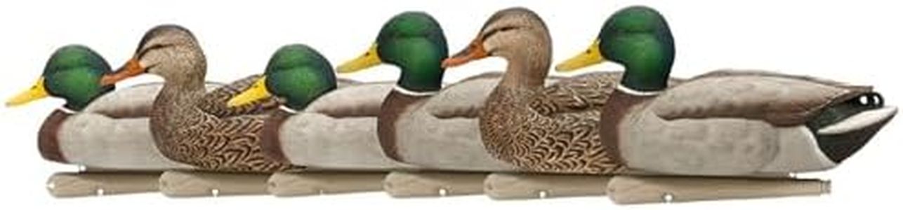 Avian X Top Flight Open Water Mallard Duck Decoys, Ultra Realistic Floating Hunting Decoys with Weight Forward Swim Keel, Multicolor, 6 Pack