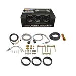 GlowShift Black 7 Color Diesel Truck 3 Gauge Kit Set - 60 PSI Boost - 1500 F Pyrometer Exhaust Gas Temp EGT - Transmission Temperature - Black Dial - Clear Lens - 2-1/16" 52mm