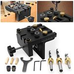 GJCrafts Woodworking Doweling Jig Kit 3 in 1 Pocket Hole Jig Kit Toolwith Positioning Clip Adjustable Drilling Guide Puncher Locator Carpentry Tools DIY Tool for Furniture（ 6/8/10/15mm）