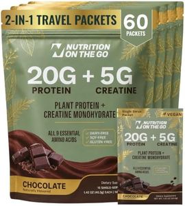 2-in-1 Vegan Protein + Creatine Travel Packets, Chocolate, 60 Pack