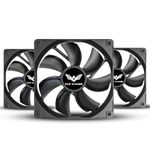 WAR HAMMER Kratos Darkzone 120mm 3 IN 1 Case Fan Kit - Black, High Static Pressure, MOLEX Control 1500 RPM, 73.6 CFM Airflow (Darkzone Non RGB, 3)