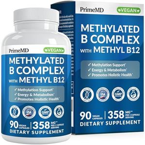 Methylated B Complex with Methylfolate and B12 Methylcobalamin 1000 mcg - Methylated Multivitamin for Energy, Brain Function, and Wellness - Vitamin B Complex for Men & Women (90 Servings) (Pack of 1)