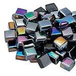 HOMEGLOW Fire Glass Cubes. Black Re