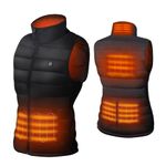 DR.PREPARE Heated Vest, Lightweight Heating Vest with 3 Heating Levels, 6 Heating Zones Adjustable Size(Battery Not Included), Black, X-Large