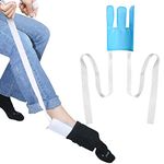 Sock Aid Tool and Pants Assist, Elderly Sock Aid, Socks Helper for Elderly/Pregnant or Those with Reduced Mobility to Put on Their Socks, Without Bending Down(Navy Blue)