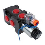 INPANOLS Hydraulic Solenoid Diverter Valve, 13GPM DC12V Hydraulic Solenoid Selector, MAX Pressure 200 Bar