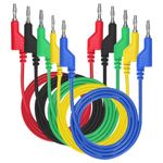 VCRISEMEX 5PCS Stackable Banana to Banana Plug Test Leads 3.3ft/1m 1000V 15A Copper Flexible Stackable Cable Line Wire