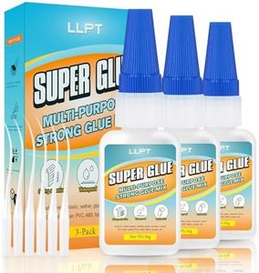 LLPT Super Glue | Net 30g Each | Clear All Purpose Superglue with Anti-Clog Cap | Super Fast Strong Thin Adhesive Professional | Plastic Metal Ceramic Glass Leather DIY Craft (LSG030-3E) | 3 Pack