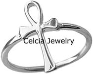 Real 925 Sterling Silver Ankh Ring,
