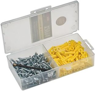 Klein Tools 53729 Conical Anchor Kit, 100 Anchors, 100#2 Phillips, 1/4 Inch Masonry Drill Bit, Drywall and Masonry