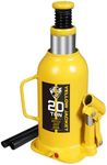 YELLOW JACKET 20 Ton Muti-Directional Welded Bottle Jack (40,000lb), Horizontal Bottle Jacks Use for Car, Pickup, Truck, RV, Auto Repair, Hydraulic Bottle Jack, Yellow