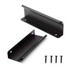 S-H KINHARD 2 Pcs Concealed Handle Pulls Drawer Curved Handle Pull, 120 mm/ 4.72 in Black Finger Edge Pull, Invisible Pull Handles Can be Used in Kitchens, Cabinets, Drawers, Wardrobes