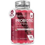 Vegan Probiotic Gummies with Prebiotic - 45 Days (90 Low Sugar Gummies) - Strawberry & Vanilla Flavour - Bacillus Coagulans & Inulin - Gut Health, Immune System & Digestion Supplement for Women & Men