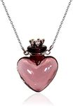 1PC 1PC Colorful Heart Vial Perfume Bottle Necklaces Stainless Steel Chain Make a Wish Aroma Essential Oil Diffuser Pendant Necklace Women Jewelry (Dark Purple Heart)