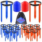 Flag Football Belts,16 Sets of Adjustable Flag Football Set for Kids Youth and Adult Training Include Cones, Storage Bag (16 Sets Flag Football Belts with Cones)