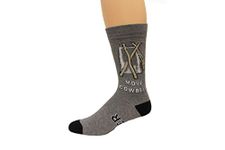 K. Bell Men's Fun Music & Instruments Crew Socks-1 Pairs-Cool & Funny Novelty Gifts Casual, Cowbell (Charcoal Heather), 5-12 UK