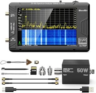 SeeSii TinySA Ultra+ ZS406 Spectrum Analyzer with 50W Attenuator, 4.0 Inch 100kHz to 5.4GHz Handheld Tiny Frequency Analyzer with 32Gb Card,100kHz to 800MHz MF/HF/VHF UHF Input, 2025 Upgraded