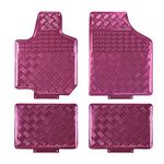 August Auto Aluminum Universal Fit Car Floor Mats Fit for Sedans, SUVs, Trucks and Vans Set of 4 (Pink)