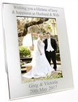 Go Find A Gift Personalised 6x4 Silver Portrait Photo Frame - Any Message